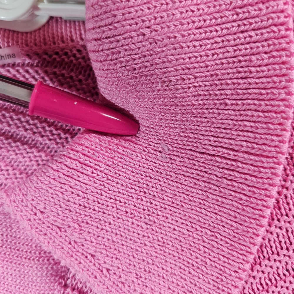 NWOT English Factory Shirt Top Women Small Knit Scallop Hem Pink - Pls Read - Picture 5 of 13